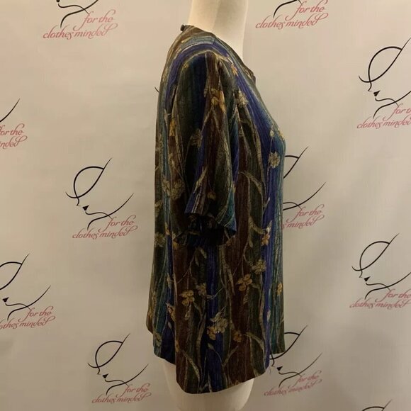 No Brand. Sz 14. Short Sleeve. Pullover Top. Keyhole Back Neck Button. B2 - Picture 3 of 4